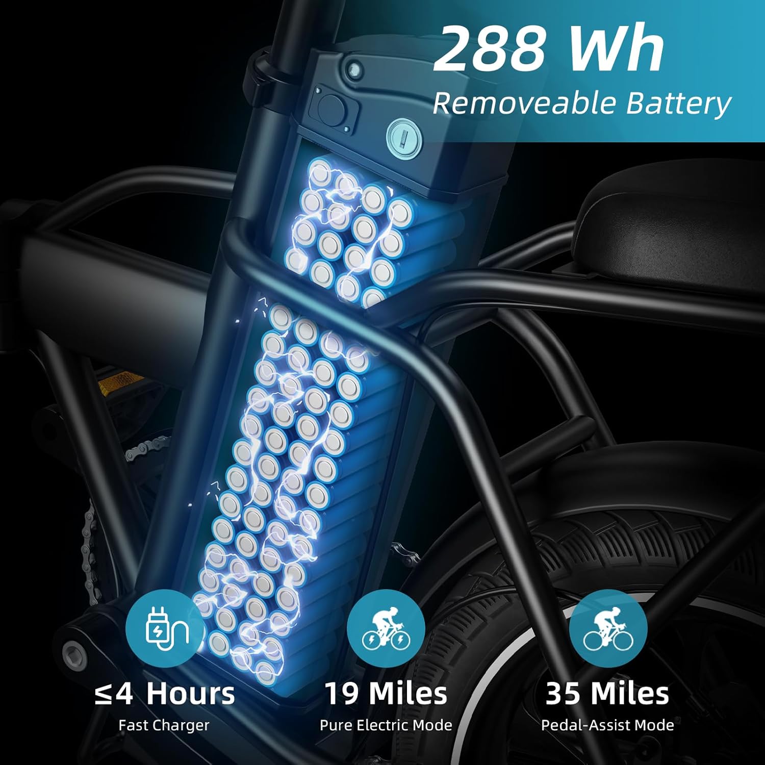 WINDHORSE W2A Folding Electric Bike with 350W High Speed Motor, 36V 8AH Battery, 40 KM/H Speed, 35 KM Range 9 WINDHORSE W2A Folding Electric Bike with 350W High Speed Motor, 36V 8AH Battery, 40 KM/H Speed, 35 KM Range - الصورة 9
