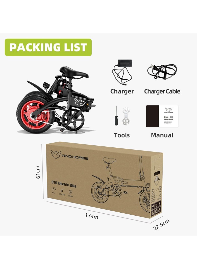 WINDHORSE C19 Foldable Electric Bike 350W Motor, 36V 8Ah Battery, 40 KM/H Speed, 25-35 KM Range 13 WINDHORSE C19 Foldable Electric Bike 350W Motor, 36V 8Ah Battery, 40 KM/H Speed, 25-35 KM Range - Image 13