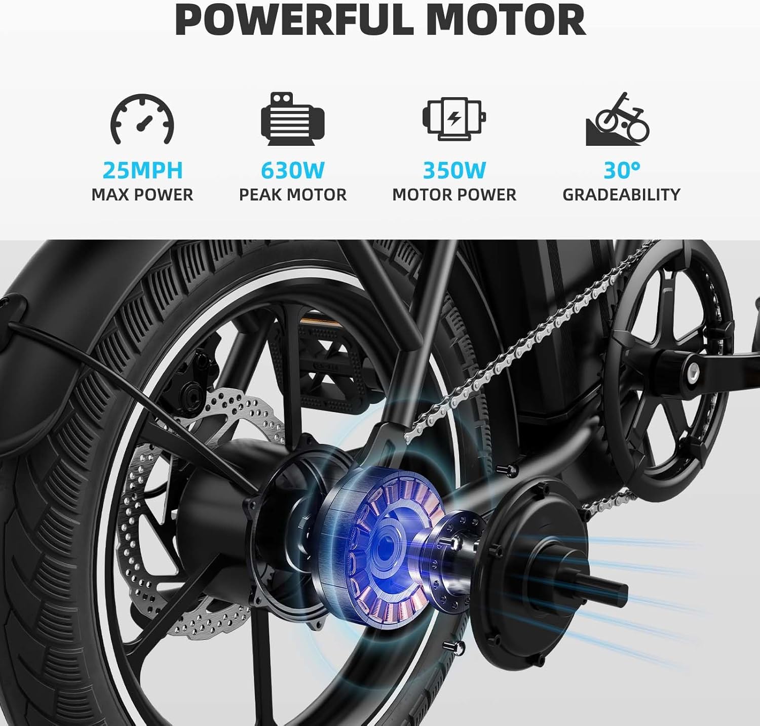 WINDHORSE W2A Folding Electric Bike with 350W High Speed Motor, 36V 8AH Battery, 40 KM/H Speed, 35 KM Range 5 WINDHORSE W2A Folding Electric Bike with 350W High Speed Motor, 36V 8AH Battery, 40 KM/H Speed, 35 KM Range - الصورة 5