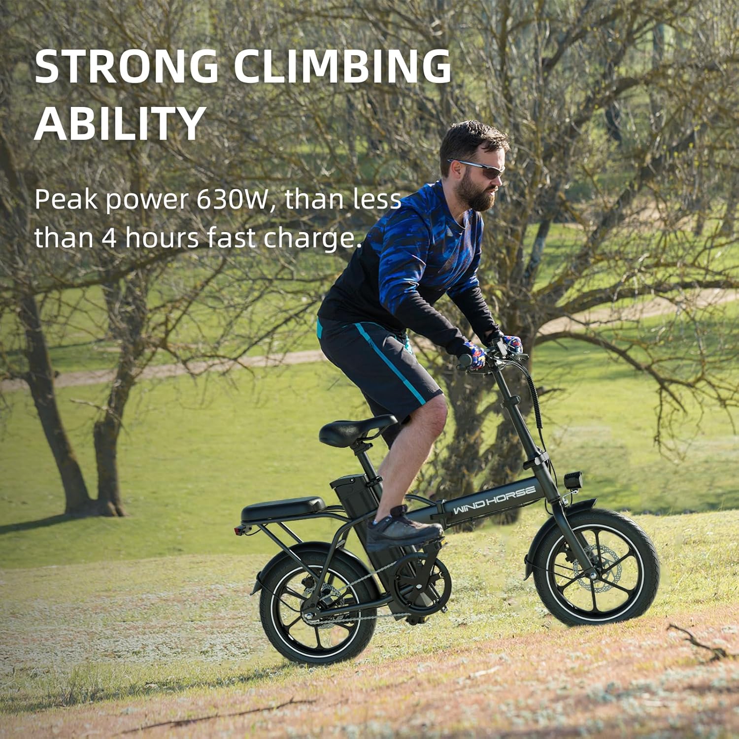 WINDHORSE W2A Folding Electric Bike with 350W High Speed Motor, 36V 8AH Battery, 40 KM/H Speed, 35 KM Range 7 WINDHORSE W2A Folding Electric Bike with 350W High Speed Motor, 36V 8AH Battery, 40 KM/H Speed, 35 KM Range - الصورة 7