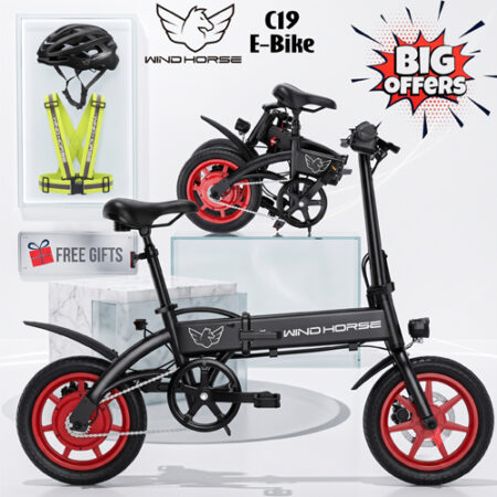 WINDHORSE C19 Foldable Electric Bike 350W Motor, 36V 8Ah Battery, 40 KM/H Speed, 25-35 KM Range