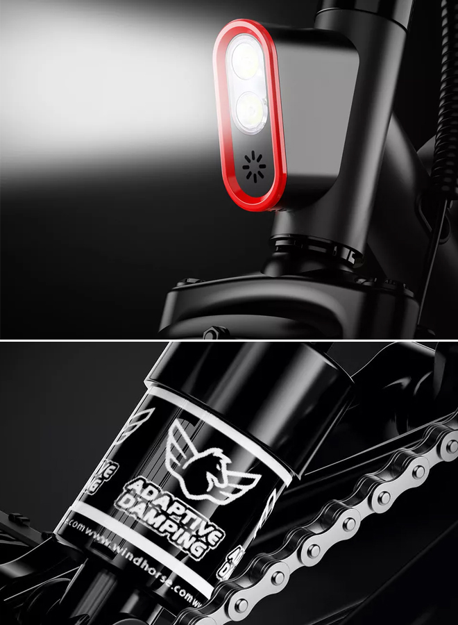 WINDHORSE W3 Electric Bike 500W Brushless Hub Motor, 40 KMH Max Speed, 25-35 KM Range with 36V 8AH Battery 13 WINDHORSE W3 Electric Bike 500W Brushless Hub Motor, 40 KMH Max Speed, 25-35 KM Range with 36V 8AH Battery - الصورة 13