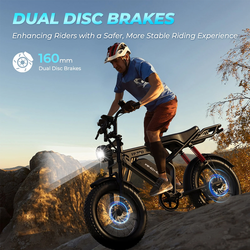 WINDHORSE V8 PRO Electric Bike 750W Motor, 48V 16.6AH Battery, 50KM/H Speed, 45KM Range, 20-Inch Fat Tires 8 WINDHORSE V8 PRO Electric Bike 750W Motor, 48V 16.6AH Battery, 50KM/H Speed, 45KM Range, 20-Inch Fat Tires - Image 8