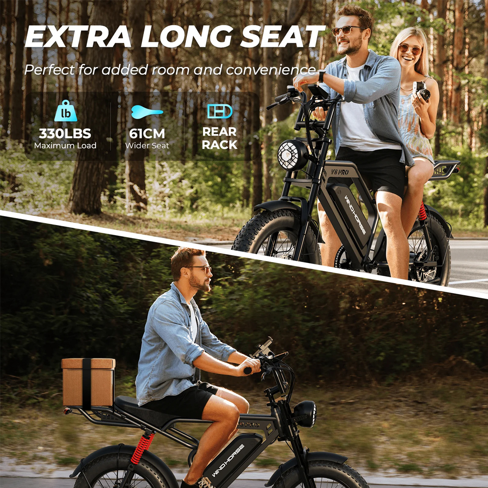 WINDHORSE V8 PRO Electric Bike 750W Motor, 48V 16.6AH Battery, 50KM/H Speed, 45KM Range, 20-Inch Fat Tires 9 WINDHORSE V8 PRO Electric Bike 750W Motor, 48V 16.6AH Battery, 50KM/H Speed, 45KM Range, 20-Inch Fat Tires - Image 9