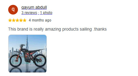 Verified customer Google Review