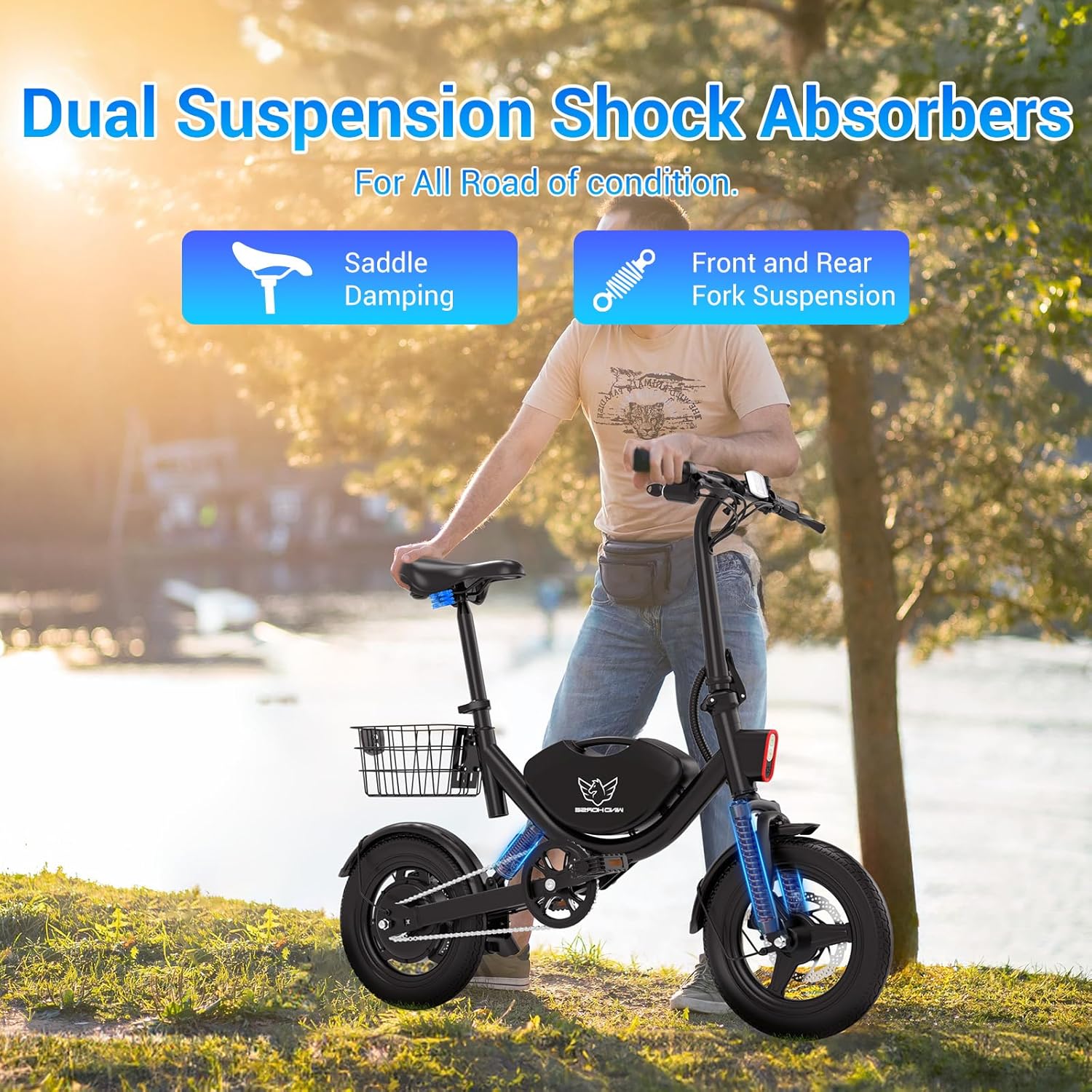 WINDHORSE W3 Electric Bike 500W Brushless Hub Motor, 40 KMH Max Speed, 25-35 KM Range with 36V 8AH Battery 4 WINDHORSE W3 Electric Bike 500W Brushless Hub Motor, 40 KMH Max Speed, 25-35 KM Range with 36V 8AH Battery - الصورة 4