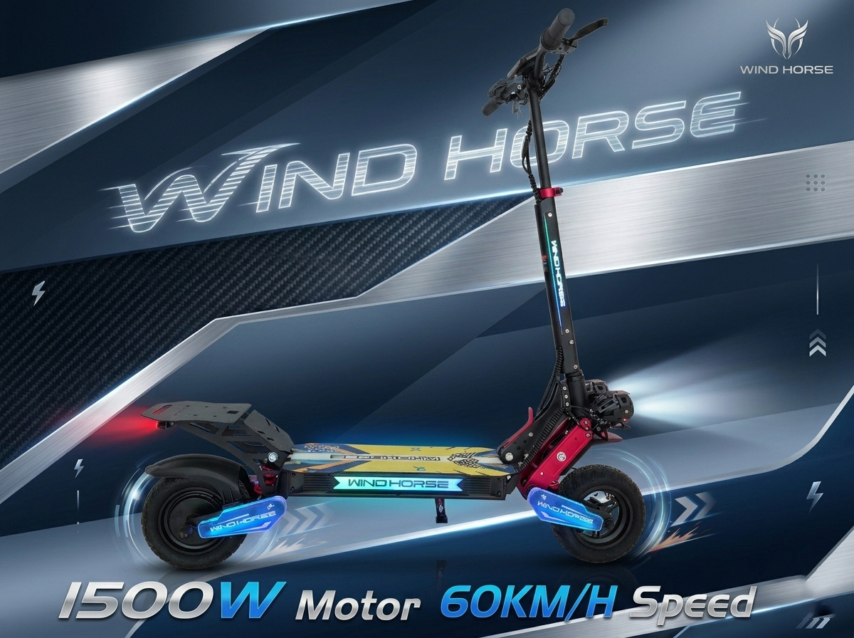 WINDHORSE H7 Electric Scooter 1500W Powerful Motor, 48V 13Ah Battery, 60KM/H High Speed, 50KM Range 6 WINDHORSE H7 Electric Scooter 1500W Powerful Motor, 48V 13Ah Battery, 60KM/H High Speed, 50KM Range - Image 6