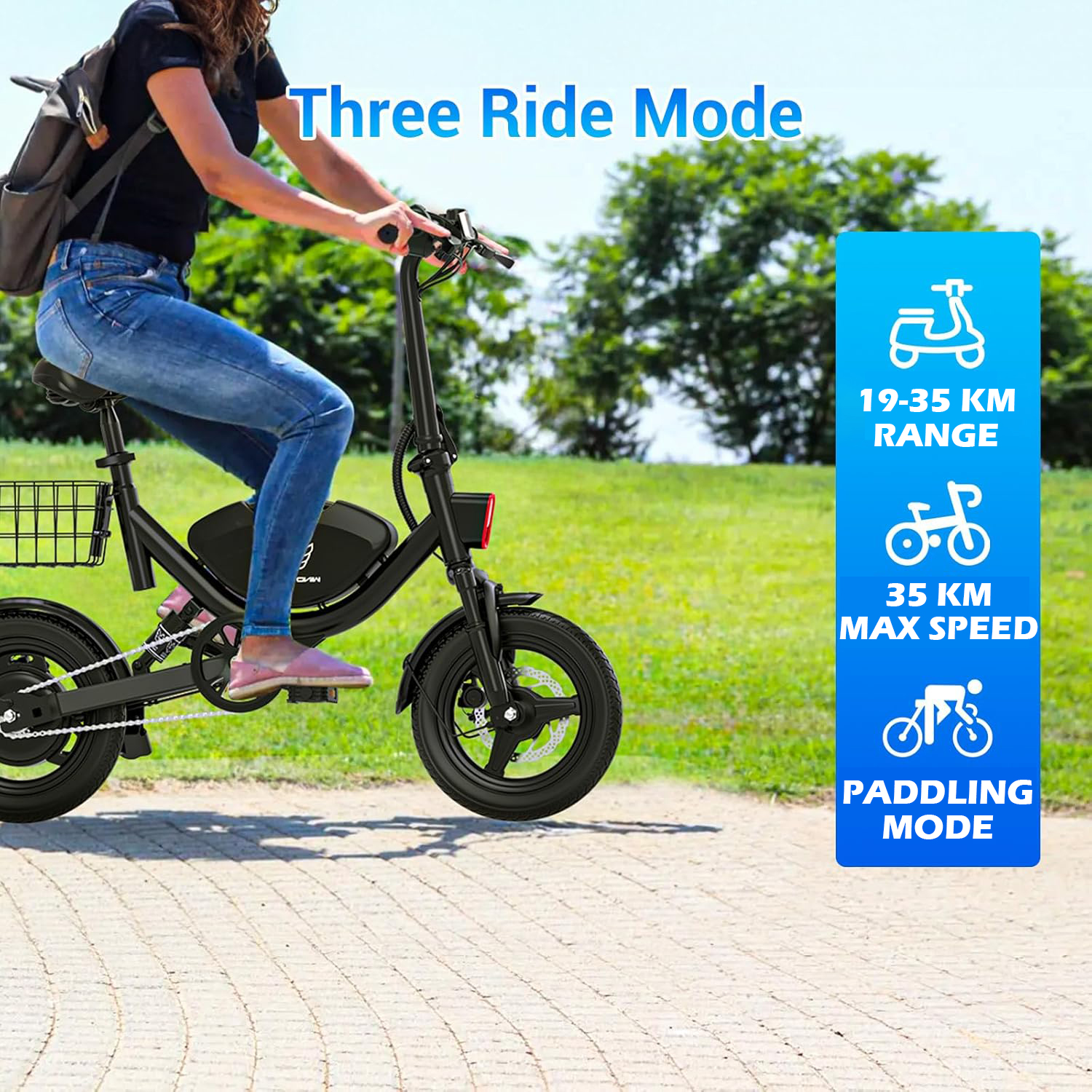 WINDHORSE W3 Electric Bike 500W Brushless Hub Motor, 40 KMH Max Speed, 25-35 KM Range with 36V 8AH Battery 6 WINDHORSE W3 Electric Bike 500W Brushless Hub Motor, 40 KMH Max Speed, 25-35 KM Range with 36V 8AH Battery - الصورة 6