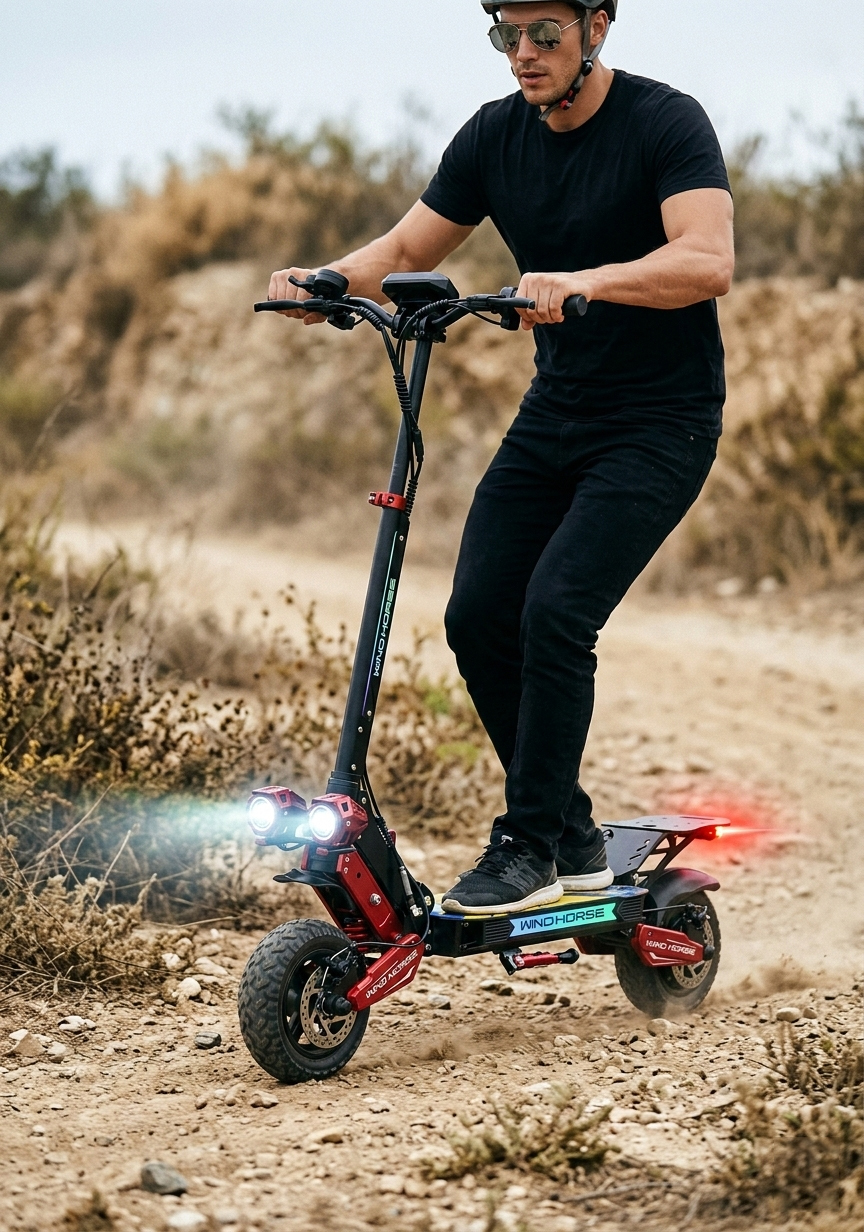 WINDHORSE H7 Electric Scooter 1500W Powerful Motor, 48V 13Ah Battery, 60KM/H High Speed, 50KM Range 9 WINDHORSE H7 Electric Scooter 1500W Powerful Motor, 48V 13Ah Battery, 60KM/H High Speed, 50KM Range - Image 9