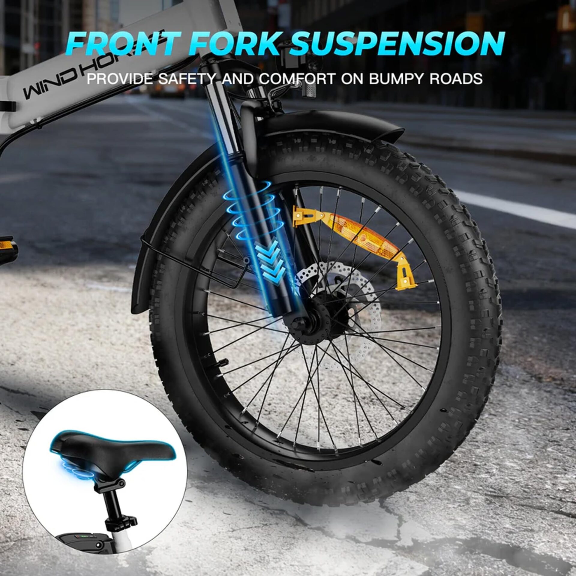 WINDHORSE W4A Electric Folding Bike 720W Motor, 48V 15.6Ah Removable Battery, 40KM/H Top Speed, 60-80KM Range, 20-Inch Tires 4 WINDHORSE W4A Electric Folding Bike 720W Motor, 48V 15.6Ah Removable Battery, 40KM/H Top Speed, 60-80KM Range, 20-Inch Tires - الصورة 4