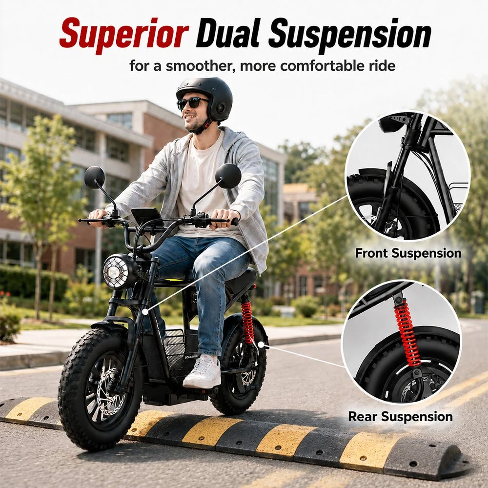 WINDHORSE D1 Electric Bike for Adults, 800W Motor (1500W Peak Power), 50KM/H Speed, 50KM Range, 48V 15Ah Removable Battery, 16 x 4 Inch Fat Tires, Remote Unlock, LCD Display, Bluetooth Speaker, Artificial Engine Sound, Anti Theft System 21 WINDHORSE D1 Electric Bike for Adults, 800W Motor (1500W Peak Power), 50KM/H Speed, 50KM Range, 48V 15Ah Removable Battery, 16 x 4 Inch Fat Tires, Remote Unlock, LCD Display, Bluetooth Speaker, Artificial Engine Sound, Anti Theft System - Image 21