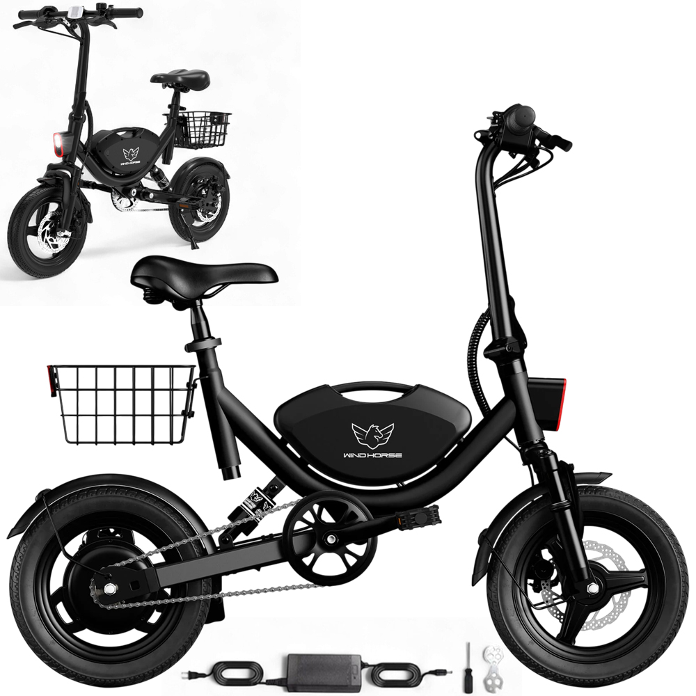 WINDHORSE W3 Electric Bike 500W Brushless Hub Motor, 40 KMH Max Speed, 25-35 KM Range with 36V 8AH Battery